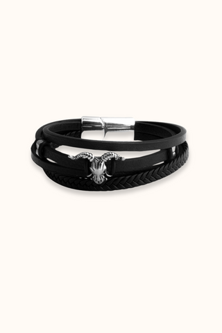 Horned Beast Leather Cuff