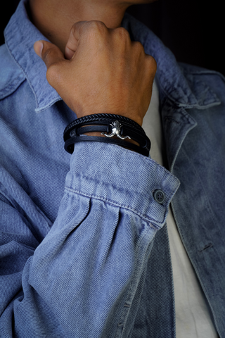 Horned Beast Leather Cuff