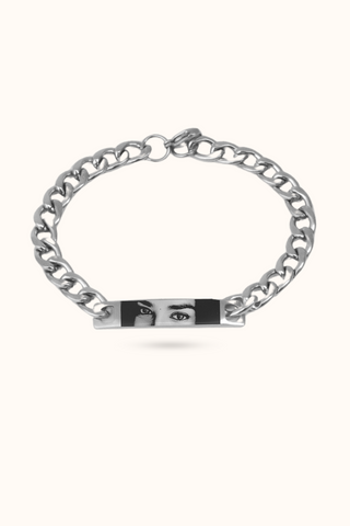 Customized Jewelry silver bracelet with engraved photo design