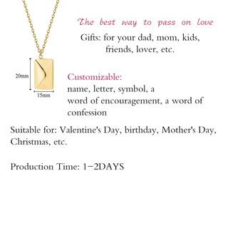 Personalized Gifts for her a Envelop Necklace
