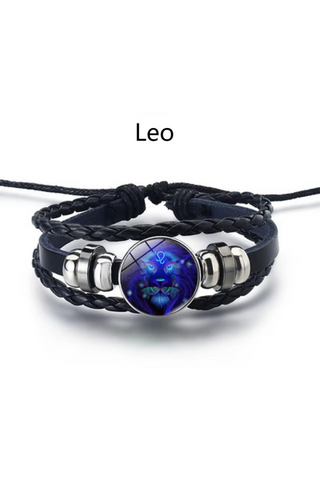Personalized gifts - Libra Zodiac Cosmic Leather Bracelet