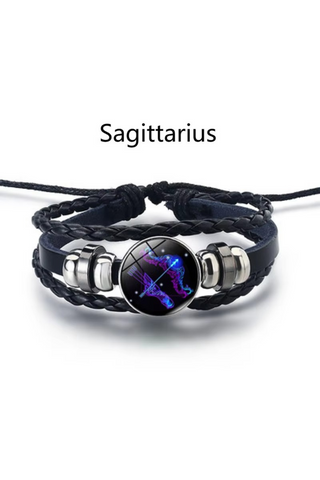 Personalized gifts - Capricorn Zodiac Cosmic Leather Bracelet